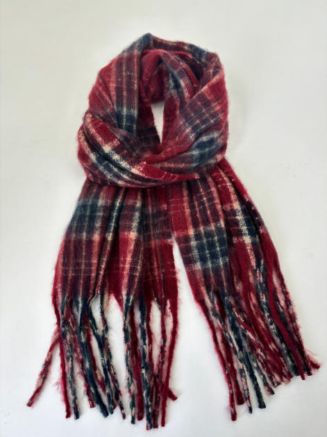Zachte geruite tartan sjaal in rood
