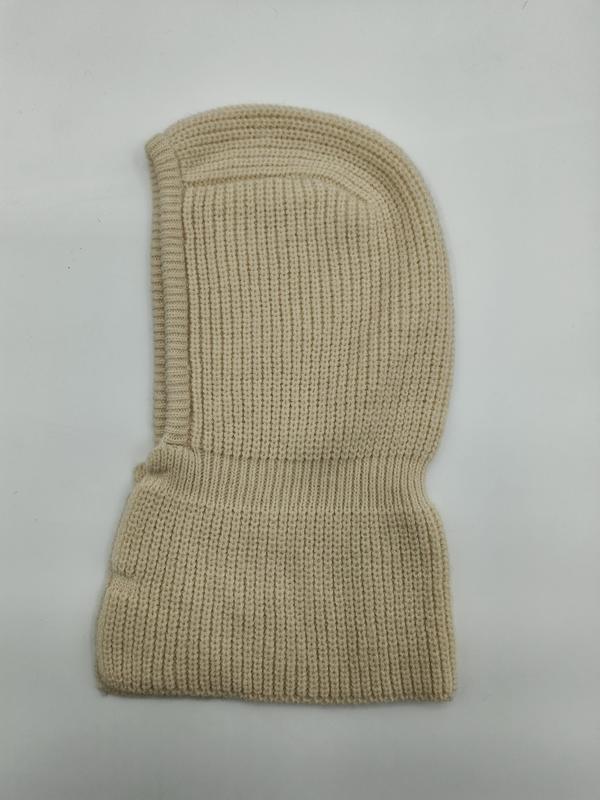 `Crème geribbeld gebreid bivakmuts skimasker met volledige gezichtsbedekking en capuchon`