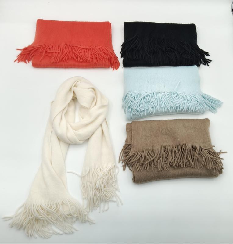 `Set van 5 zachte franjesjaals in geassorteerde kleuren: crème