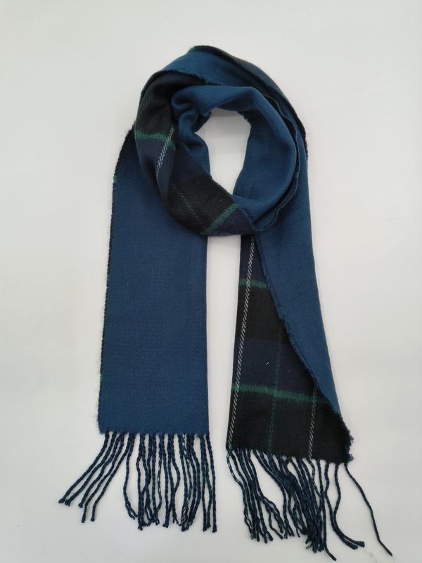 ""Omkeerbare geruite tartan sjaal in blauwgroen