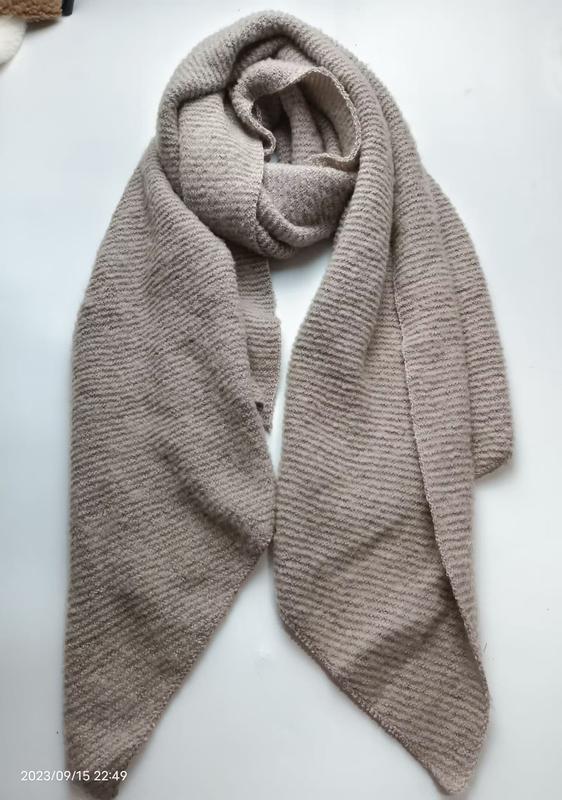 Beige taupe geribbelde gebreide oversized sjaal wrap groothandel