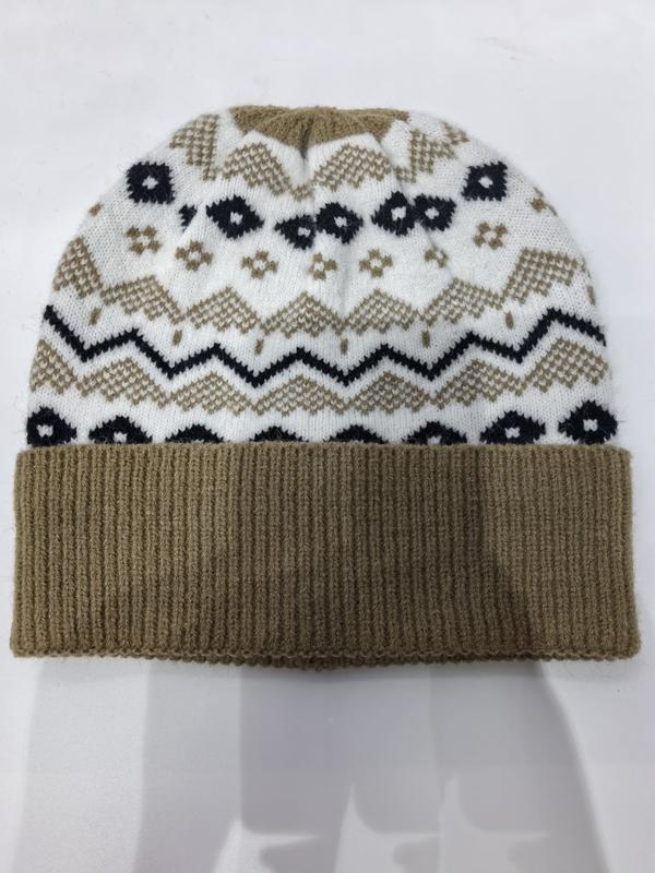 Gevouwen Fair Isle wintermuts met ribbel
