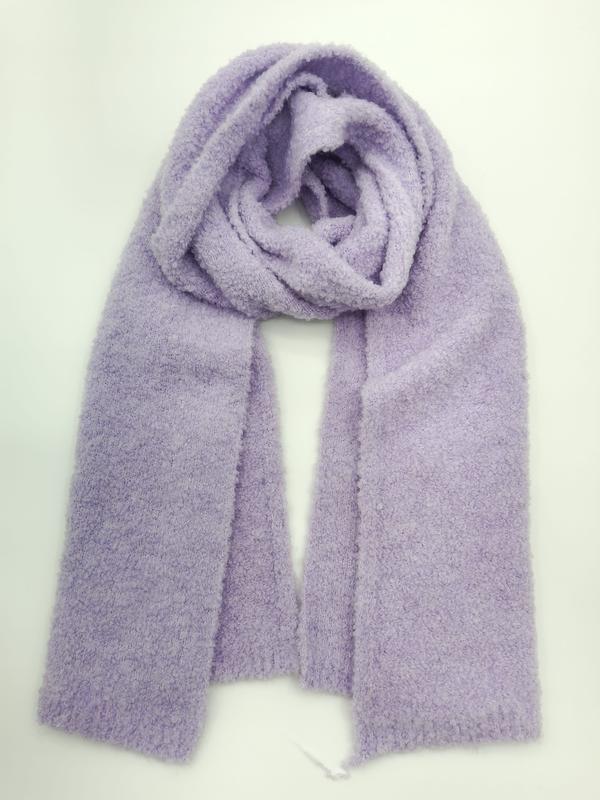 Lila boeclé gebreide oversized wintersjaal